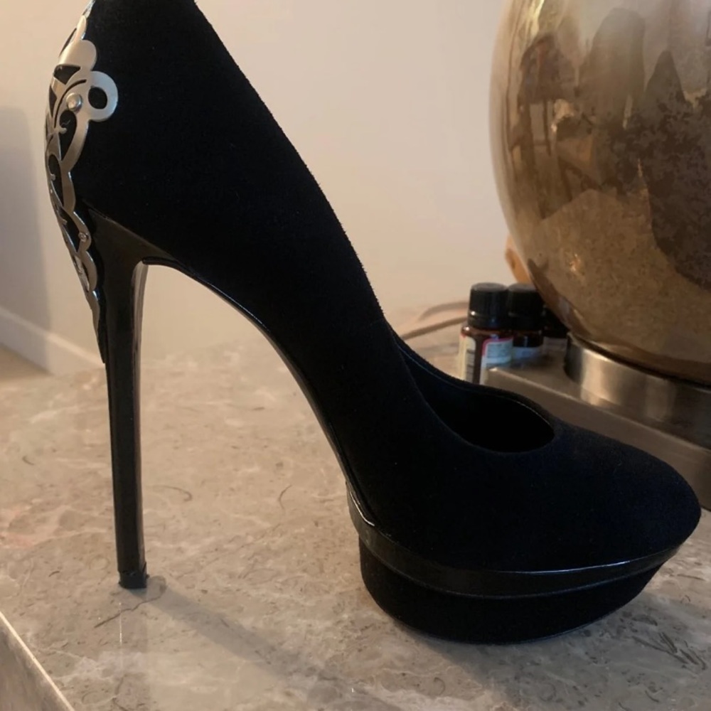Brian Atwood Black High Heel Shoes